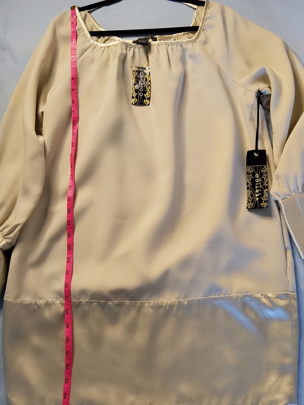 Vertigo PARIS Cream Satin-Trim Dress - Picture 6 of 16